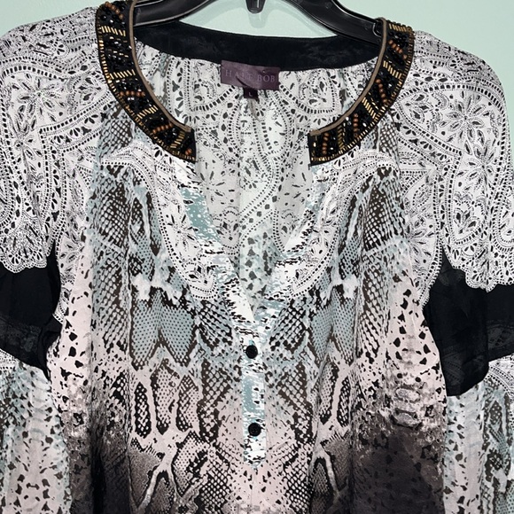 Hale Bob Silk Blouse Size Large - Picture 2 of 8